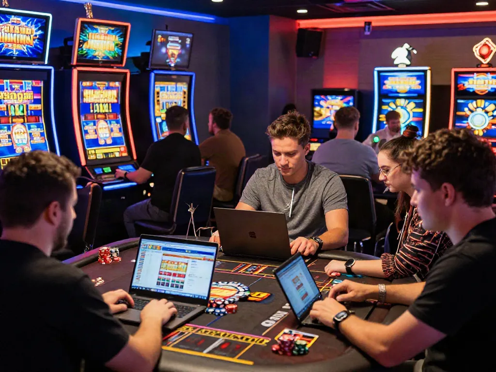 Dans https://studiobarw.com/, joueurs engagés dans des jeux de casino en ligne modernes, ambiance dynamique et immersive.