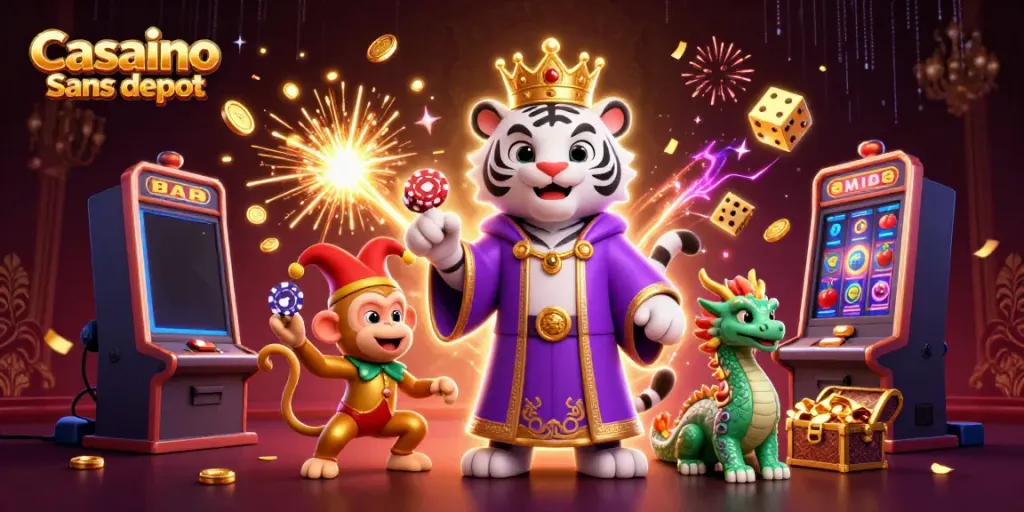 Jouez et gagnez avec les meilleurs bonus Casino Sans dépôt dans une scène dynamique de casino.